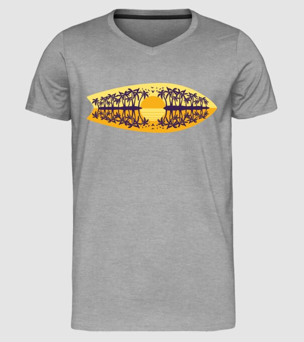 Surfboard model gri pe tricou