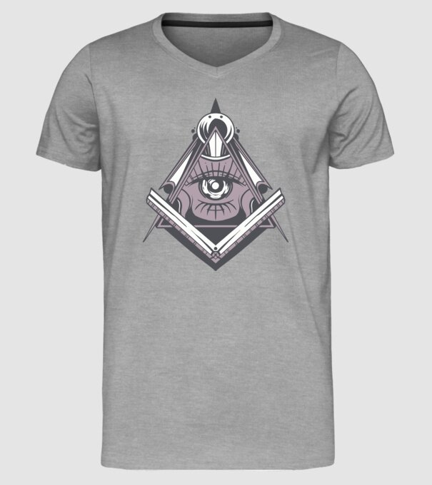 Masoni Illuminati model gri pe tricou