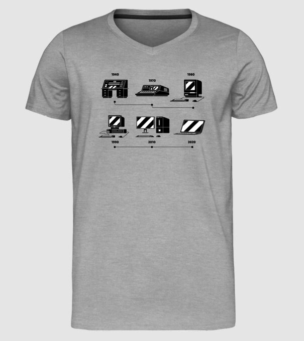 Evoluție Computer model gri pe tricou