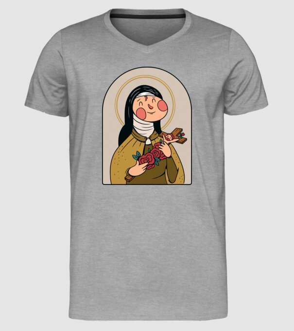 Sfânta Tereza model gri pe tricou