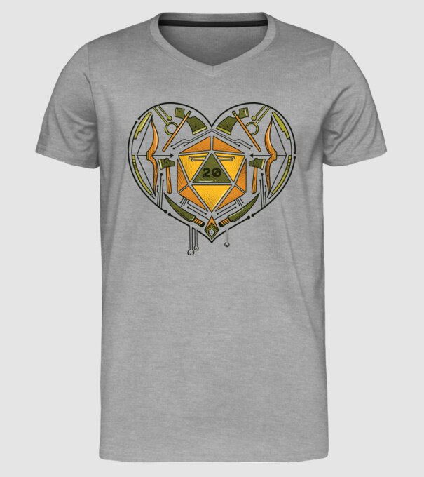 Joc de rol Dragoste model gri pe tricou