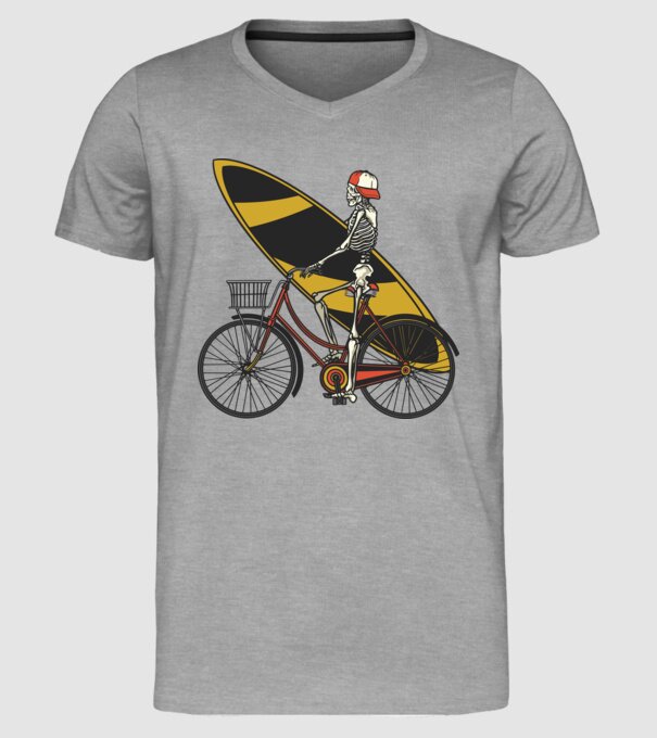 Schelet surfer model gri pe tricou