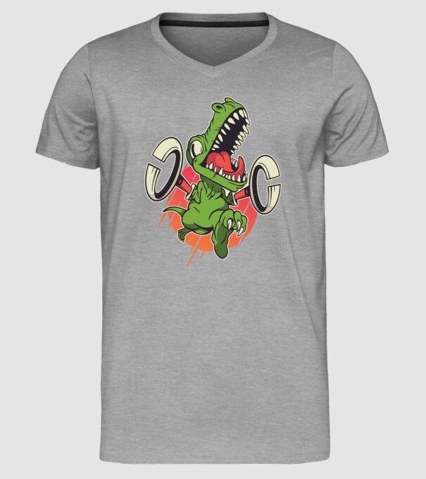 Dinozaur T-rex model gri pe tricou
