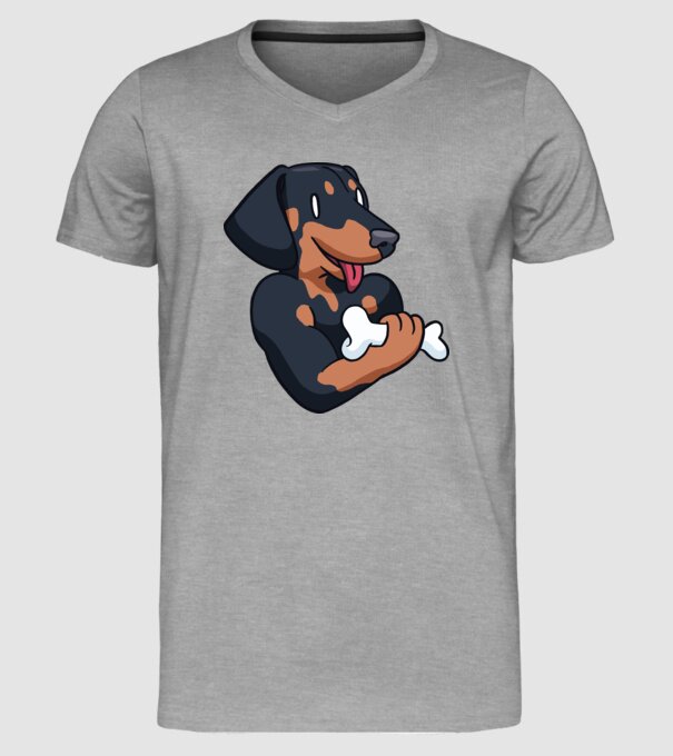 Antrenament Teckel model gri pe tricou