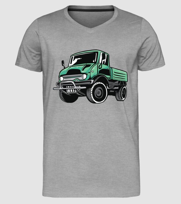 Camion model gri pe tricou