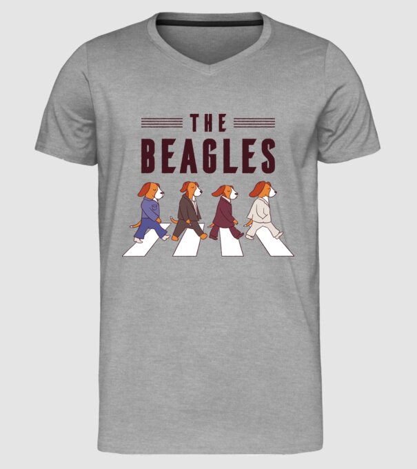 The Beagles model gri pe tricou