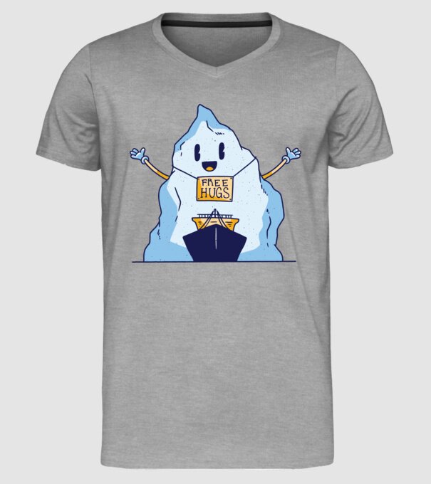 Titanic Iceberg Free Hugs model gri pe tricou