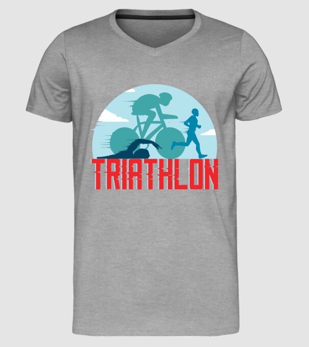 Triatlon Sport model gri pe tricou