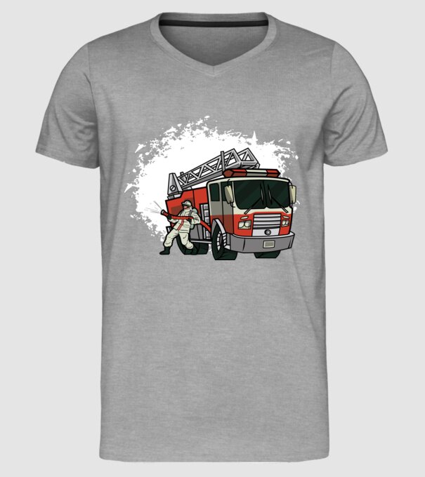 Pompier în acțiune model gri pe tricou