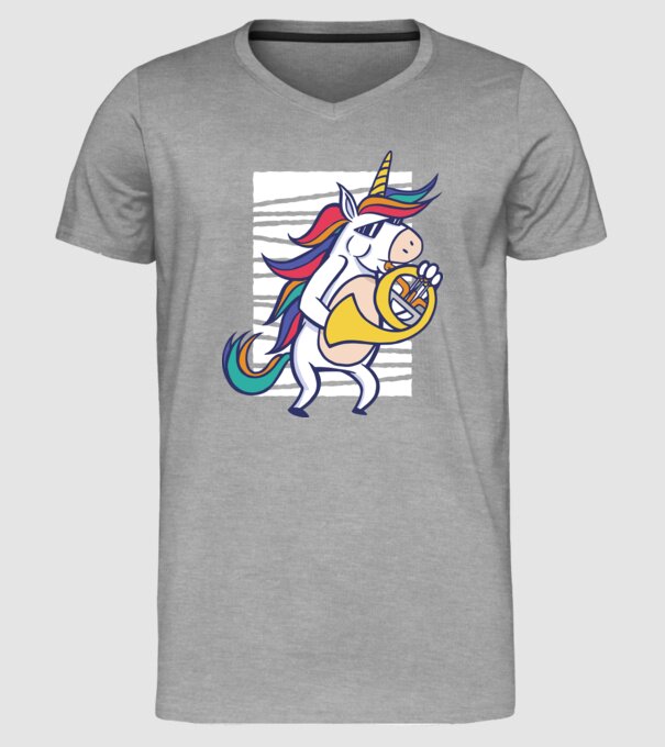 Unicorn Corn model gri pe tricou