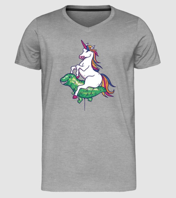 Balon cu Unicorn model gri pe tricou