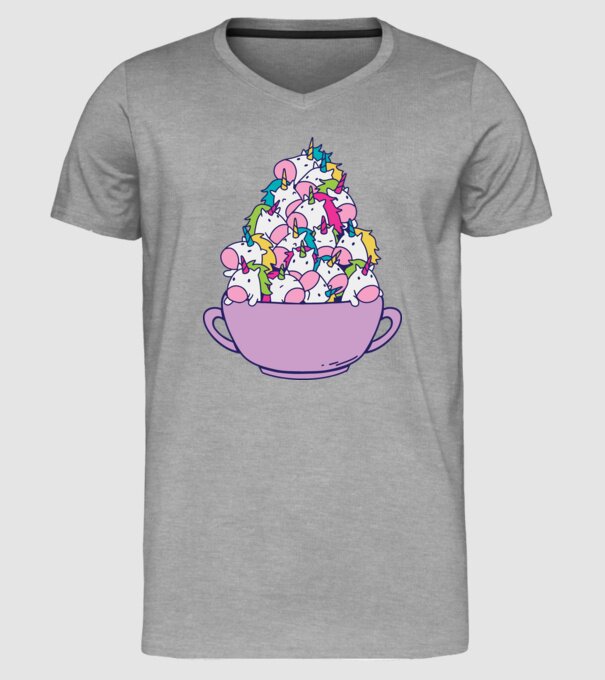 Bol Unicorn model gri pe tricou