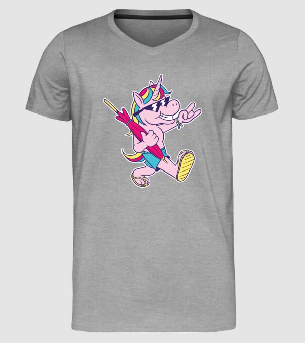 Unicorn În vacanță model gri pe tricou