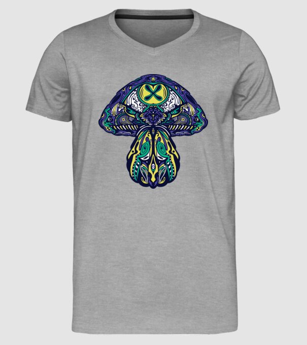 Ciupercă magică model gri pe tricou