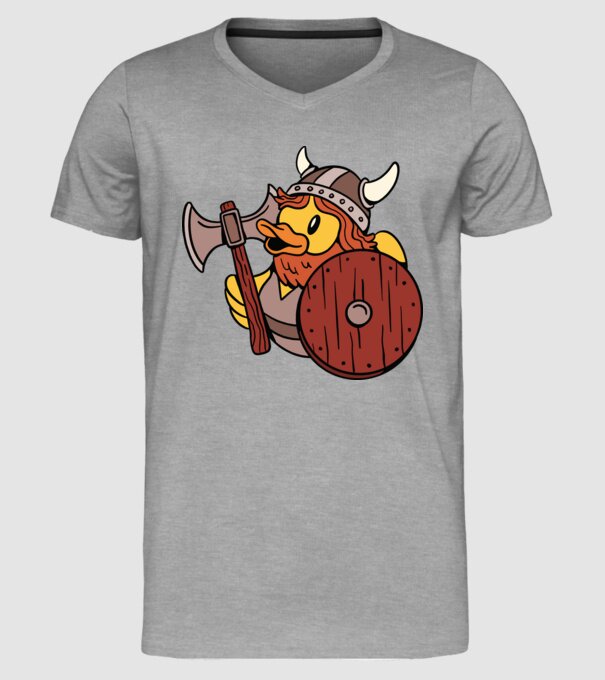 Rățușcă de cauciuc Viking model gri pe tricou