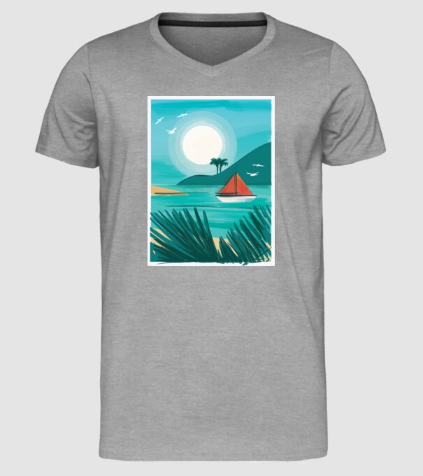 Navigație Pictură model gri pe tricou