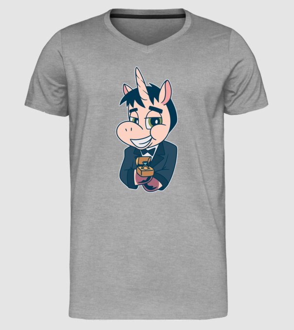 Mire unicorn model gri pe tricou