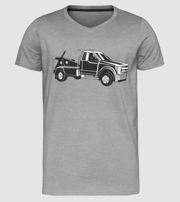 Mașină de remorcare model gri pe tricou