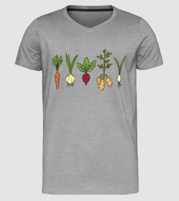 Legume model gri pe tricou
