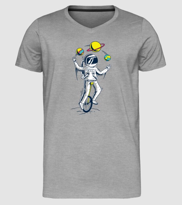Jongler Astronaut model gri pe tricou