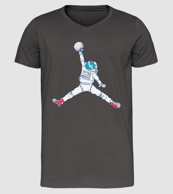 Air Astronaut tricou astronaut model gri închis pe tricou