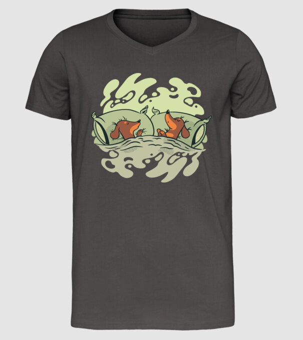 Teckeli dormind model gri închis pe tricou