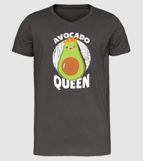 Avocado Queen Regina Avocado model gri închis pe tricou