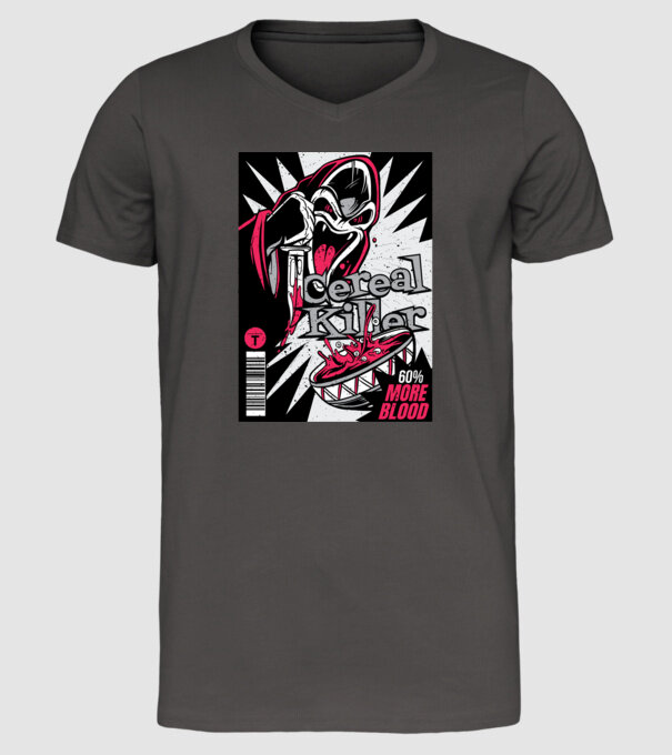 Cereal Killer model gri închis pe tricou