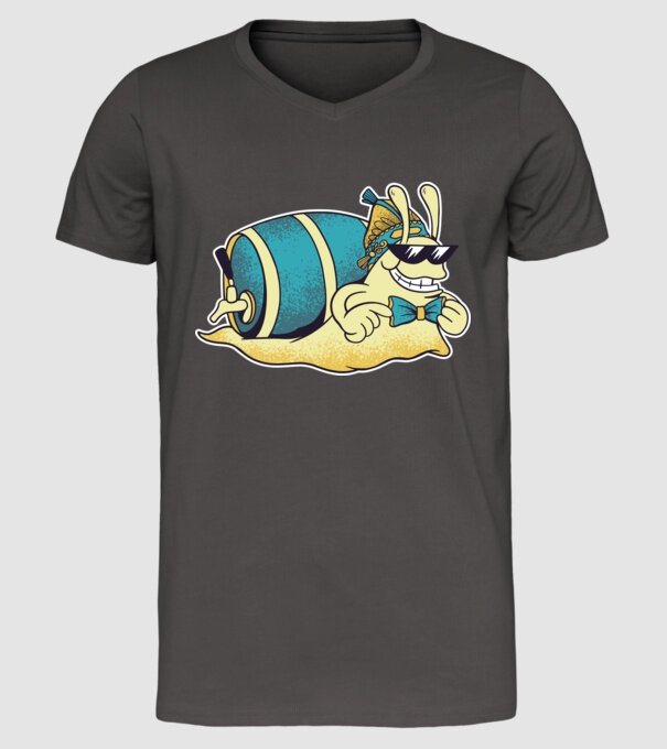 Melc model gri închis pe tricou