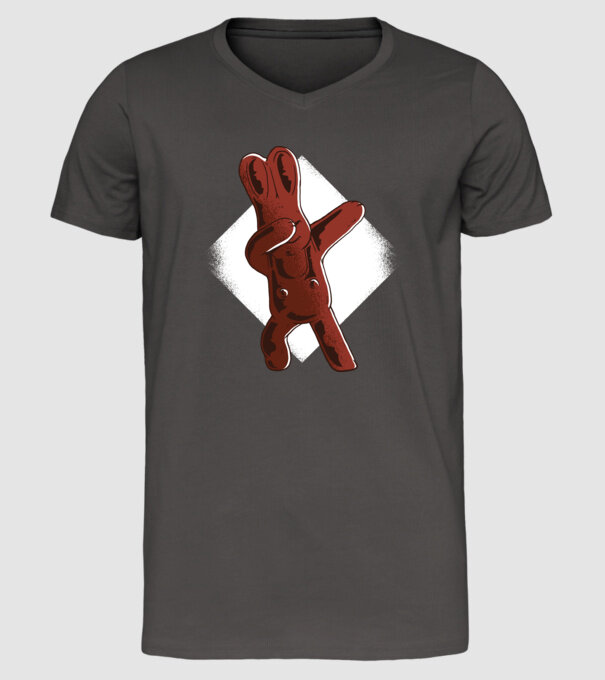 Iepuraș de Ciocolată model gri închis pe tricou