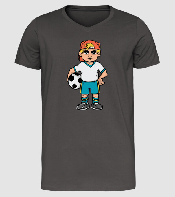 Băiat Fotbalist model gri închis pe tricou