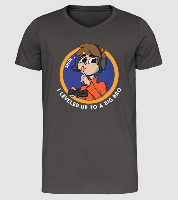 Gamer Frate mai mare model gri închis pe tricou