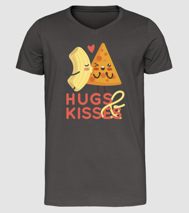 'Hawaii pizza dragoste tricou drăguț Valentine''s Day' model gri închis pe tricou