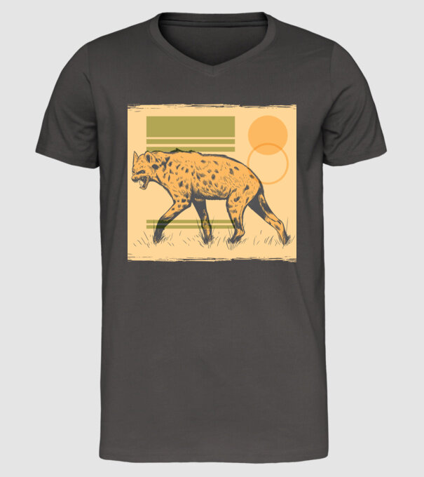 Hienă model gri închis pe tricou