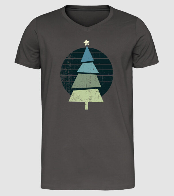 Pom de Crăciun model gri închis pe tricou