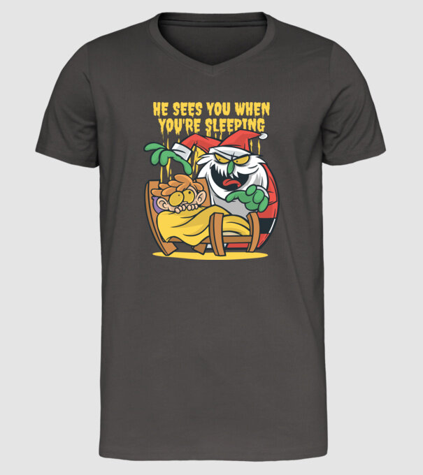Elf de Crăciun model gri închis pe tricou