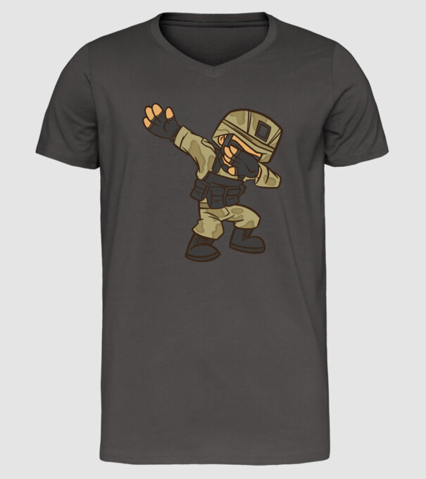 Soldat DAB model gri închis pe tricou