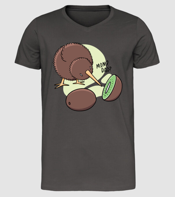 Familie Kiwi model gri închis pe tricou