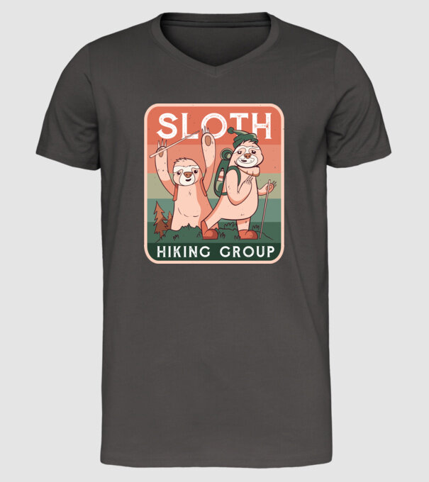 Grupul de amatori de drumeție Leneș model gri închis pe tricou