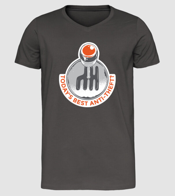 Cutia de viteze manuală este cel mai bun anti-furt tricou amuzant model gri închis pe tricou
