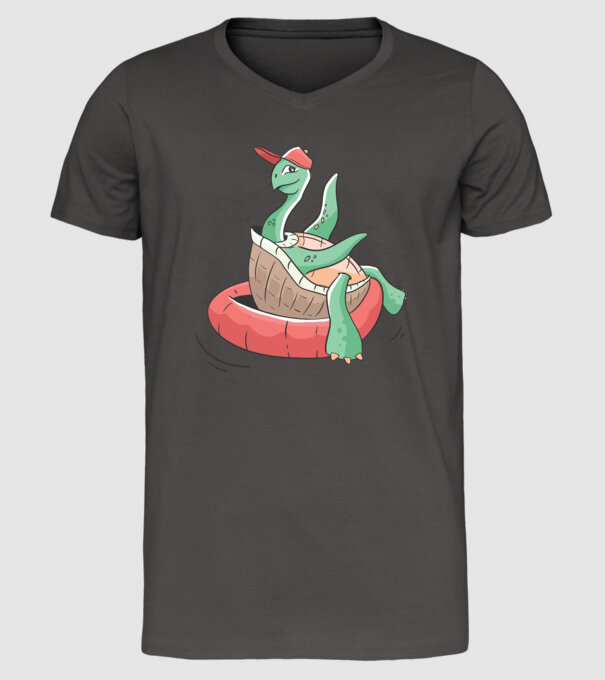 Broască țestoasă cool model gri închis pe tricou