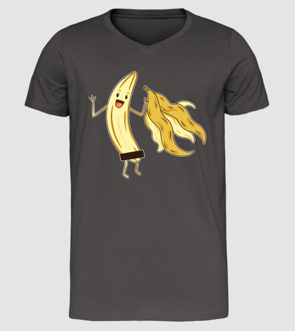 Banană goală model gri închis pe tricou