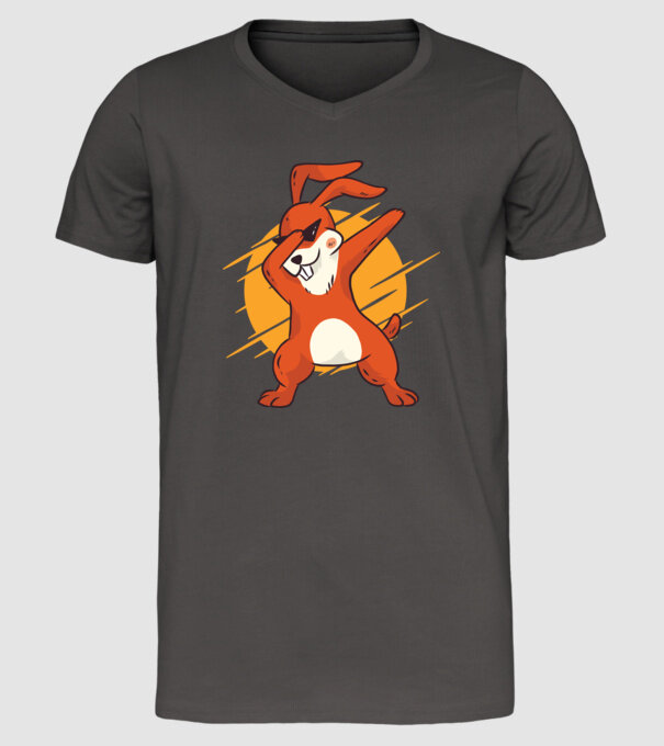 Iepuraș DAB model gri închis pe tricou