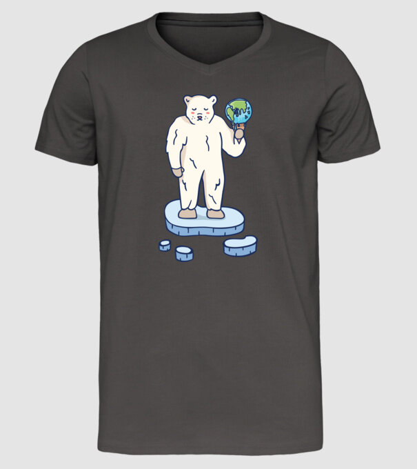 Topirea gheții cu urs polar model gri închis pe tricou