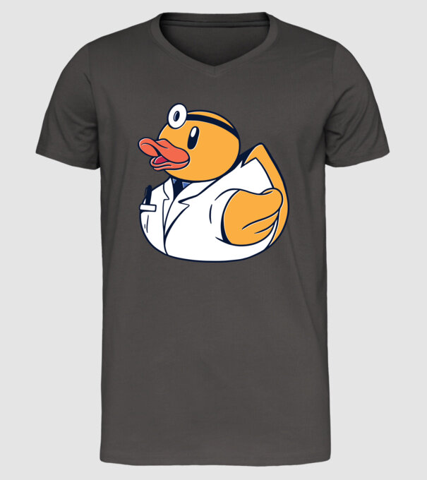 Medic Rățușcă de cauciuc model gri închis pe tricou