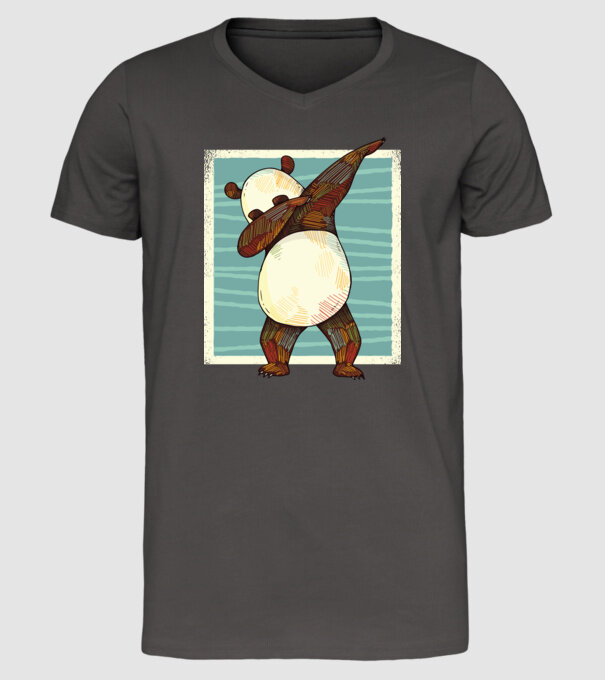 Panda DAB dans model gri închis pe tricou