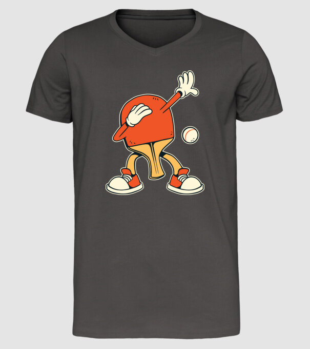 Ping Pong DAB model gri închis pe tricou