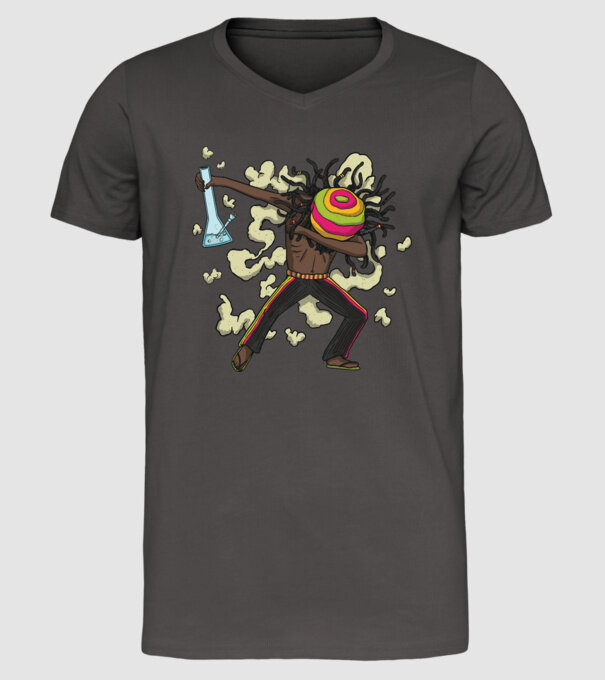 Dreadlock DAB model gri închis pe tricou
