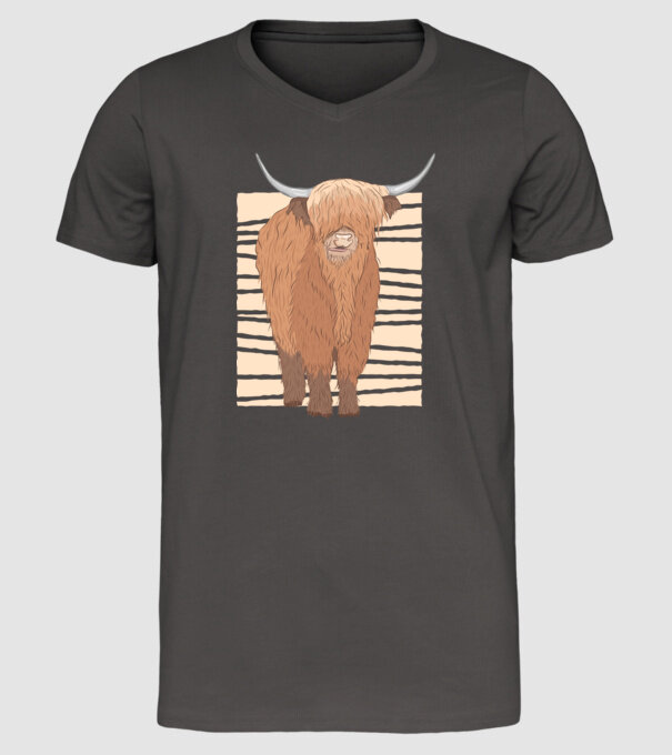 Vită scoțiană model gri închis pe tricou