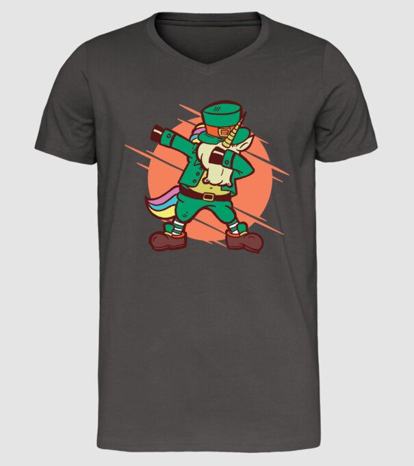 St Patrick Unicorn DAB model gri închis pe tricou